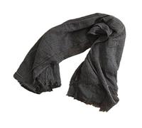 JIAHAO Moda Lungo Cotone Lino Voile Solido Scialle Sciarpa Rughe Stola Per Signore Grigio Scuro