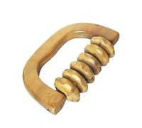 Jiahao - Strumento per massaggi in legno naturale, con sei rulli in legno, piccolo strumento per massaggi portatile per uso domestico in viaggio