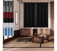 JIAHAO Tende Anti-Uv 70 x 170 cm Tende Termiche Isolanti Tenda Oscurante Finestra Stile Contemporaneo per Interni Finestre con Anelli 1 Pezzi, Nero