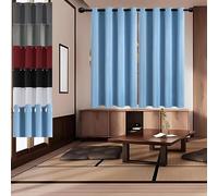 JIAHAO Tende Camera da Letto Oscuranti 120 x 115 cm Isolamento Termico Riduzione Del Rumore Tende per Finestre Grandi Perfetto per Ambienti Moderni per Interni Finestre con Anelli 1 Pezzi, Blu Cielo