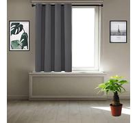 JIAHAO Tende Camera da Letto Oscuranti 90 x 95 cm Protezione Uv,Alta Oscurità Tende Insonorizzanti Perfetto per Il Sonno per Interni Finestre con Anelli 1 Pezzi, Grigio Scuro