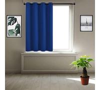 JIAHAO Tende Eleganti 100 x 130 cm Protezione Uv,Alta Oscurità Tende Oscuranti Comfort Durante Tutto L'Anno per Interni Finestre con Anelli 1 Pezzi, Blu Scuro
