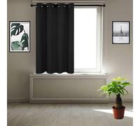 JIAHAO Tende per Interni Moderne 95 x 165 cm Sicuro e Privo di Sostanze Chimiche Tende Oscuranti Perfetto per Il Sonno per Interni Finestre con Anelli 1 Pezzi, Nero