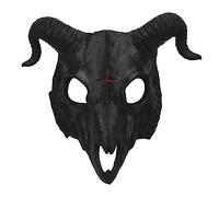 JIAHG Maschera semi-maschera, per Halloween, per capra, gioco di ruolo, maschera per Halloween, maschera per animali, Ariete, corno diavolo, maschera per cosplay, costume per feste di compleanno