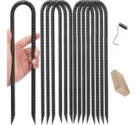 Jiahuade Picchetto da terra da 8 pezzi, lunghezza 30 cm, gancio a U, picchetto da terra, gancio da terra zincato, picchetto filettato, chiodo Tramolie, picchetto in acciaio filettato