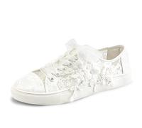 JIAJIA 8836 Scarpe da Sposa Scarpe da Ginnastica Appartamenti Sposa Tennis Scarpe Pizzo Scarpe da Ginnastica Colore Avorio, Taglia 35 EU