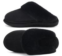 jiajiale Pantofole Donne Delle Accogliente Caldo Fluff Slipper Per Inverno Slip On Cuscino Morbido Memory Foam Scarpe Casa Con Suola In Gomma Dura Indoor Outdoor Nero EU36