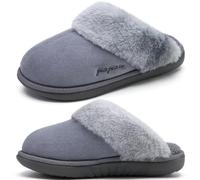 jiajiale Pantofole Donne Delle Accogliente Caldo Fluff Slipper Per Inverno Slip On Cuscino Morbido Memory Foam Scarpe Casa Con Suola In Gomma Dura Indoor Outdoor Grigio EU38