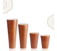 JIAJUTUI001 Gambe per Mobili Legno, set di 4 Piedini in Legno di Quercia Conico Piedini per Tavolino Divano,Piedini Mobili in Legno Ricambio Parti di Mobili Piedi per Comodini,Armadi (15cm(5.9in))