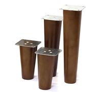 JIAJUTUI001 Massello Piedini Ricambio per Mobili,Montaggio Facile Gambe per Mobili Legno Comodini Supporti Gambe per divano,Armadi Tavoli,con Piastra di Montaggio e Viti 4 Pezzi (marrone,15cm(5.9in))