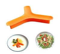 Jiakalamo Divisore per piatti alimentari in silicone, portatile, flessibile, 3 divisi, per il controllo delle porzioni del piatto (arancione)