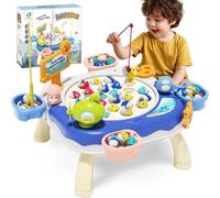 Jiakora Gioco di Pesca Magnetico con Musica, Gioco di Pesca Elettrico Rotante a Filare per 1~4 Giocatori, 24 Pesci e 8 Canne da Pesca, Giocattoli Educativi per Bambini Regalo per Ragazzi e Ragazze