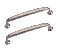 JIALUO0318 Lega di Zinco Maniglia per Armadio Maniglie per Mobili Maniglione per Porta Cucina Maniglie Pomolo 2 Pezzi (Matte Brushed,Hole Pitch 96mm)