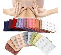 JIAMIAN 18 Pezzi Multi Colour Reggiseno Extension Cinghie 3 Ganci, Donna Reggiseno Extender Ganci di Estensione Brassiere, Morbido Flessibile e Confortevole, 3 Colori, 5.5 x 5 cm