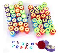 JIAMIAN 52PCS Scattato Alfabeto e Sigilli Numerici, Sigilli Cartoni Animati Per Bambini, Alfabeto Spelling Math Practice Sigilli, Bambini Digital Early Education Puzzle Giocattoli