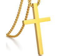 jiamiaoi Collana Con Croce In Oro Per Uomo E Donna Ciondolo Croce Oro Da Uomo Collana Con Crocifisso In Acciaio Inossidabile