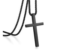 jiamiaoi Collana Con Croce Nera Per Uomo E Donna Collana Con Croce In Acciaio Inossidabile Gioielli Da Uomo Collane Crocifisso Catena Da 26 Pollici