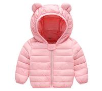 JiAmy Bambino Inverno Giacche Cappotto con Cappuccio Ragazzi Ragazze Leggero Giubbotti Rosa 6-12 Mesi