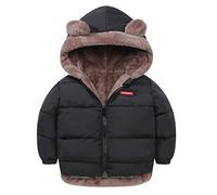 JiAmy Bambino Inverno Vello Cappotto Bambini Ragazzi Giacca Capispalla Outwear Ragazze Imbottito Vestiti Nero 4-5 Anni