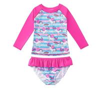 JiAmy Ragazze Costume da Bagno Bambini Due Pezzi Manica Lunga Costumi da Bagno Costumi da Bagno UV Protezione Solare Costume da Bagno Set per 8-9 Anni