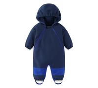 JiAmy Tuta da neve per bambini, in softshell, impermeabile, traspirante, antivento, 9 mesi, 5 anni, Blu mare, 18-24 Monate