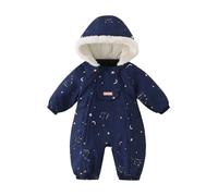 JiAmy Tuta da Neve per Bambini, Tuta Invernale per Neonati, Strampler per Bambini e Bambine, Tuta da Neve per Neonati per 0-24 Mesi, Blu mare, 6-12 Monate