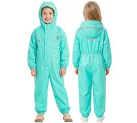 JiAmy Tuta Impermeabile Bambina e Bambino Intera, Impermeabile Bambina con Cappuccio e Strisce Riflettenti, Abbigliamento Antipioggia per Scuola e Gioco 2-14 Anni