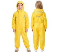 JiAmy Tuta Impermeabile Bambina e Bambino Intera, Impermeabile Bambina con Cappuccio e Strisce Riflettenti, Abbigliamento Antipioggia per Scuola e Gioco 2-14 Anni