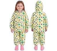 JiAmy Tuta Impermeabile Bambino e Bambina (2 Pezzi), Set Pioggia con Giacca e Pantaloni, Impermeabile Bambino con Cappuccio Trasparente & Bande Riflettenti per Scuola e Asilo 7-8 Anni