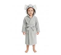 JiAmy Vestaglia in Cotone per Bambini, Costume Animale con Cappuccio, Accappatoio per Bambini e Bambine, Abbigliamento da Camera, Accappatoio da Bagno per Ragazzi e Ragazze, 1-8A, Elefante grigio., 6