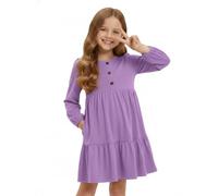 JiAmy Vestito da bambina in cotone, per la scuola, casual, linea ad A, con | 69