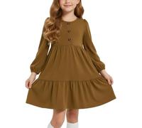 JiAmy Vestito da bambina in cotone, per la scuola, casual, linea ad A, con | 69