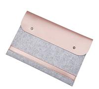 JIAN YA NA Custodia MacBook Sleeve, Ultra Slim & Felt Custodia di Pelle di pu Custodia per Portatile Custodia di Trasporto Laptop per Tutti 11,6 - 15,4 Pollici MacBook Air/MacBook PRO/Oro Rosa