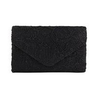 JIAN YA NA Donna Frizione della Borsa della Borsa Elegante Pizzo Floreale del Sacchetto di Sera di Disegno della Busta per la Cerimonia Nuziale del Partito di Cocktail Nero