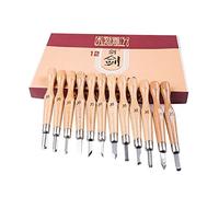 JIAN YA NA SK7 in acciaio al carbonio manico in legno coltello trinciante Tools, lavorazione scalpello per legno lavorazione legno scalpello con le dita, custodia protettiva in pelle e custodia 12 Set
