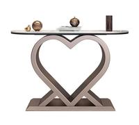Jian1004 Tavolo d'ingresso, Consolle moderna con piano in finto marmo for ingresso e soggiorno(Rose gold,L)
