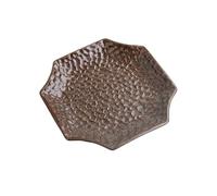 Jian1004 Vassoio per vasi di Fiori, Sottovasi ottagonali for Piante da Interno ed Esterno, sottovasi in Ceramica for Fiori 6,4 Pollici(Brown)