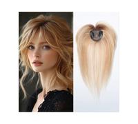 JIANBOHAIRS 10 Topper For Capelli Umani Veri Da Pollici Con Frangia Donne, 3D Wispy Air, Posticci 100% Remy La Perdita Dei Capelli, Aspetto Naturale for Thinning Hair(Blonde)