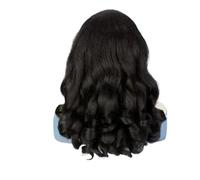 JIANBOHAIRS 16" Curly Drawstring Ponytail for Black Women,Yaki Straight with Ends Synthetic Hairpiece Pony Tails Daily Wear(Black Brown)