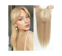 JIANBOHAIRS 4"x5.5" Toppers for capelli umani Remy Parrucche con frangia Clip di base in seta Pezzi nell'estensione dei capelli Topper for capelli for donna for Thinning Hair(Honey Blonde)