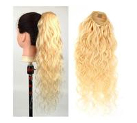JIANBOHAIRS Blonde 613 Color Ponytail Human Hair Extensions Drawstring Body Wave Wigs Daily Wear(14inch)