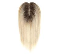 JIANBOHAIRS Capelli da donna da 10 pollici, senza frangia, capelli sintetici lisci come la seta, 4,3 x 3,2 pollici, base in pizzo per capelli Thinning (Ombre Brown Blonde)