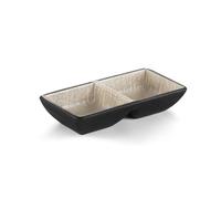 JIANBOHAIRS Dual Soy Sauce Dish Dipping Bowls Divided Dishes for Sushi,Two Compartments Plate Appetizer Serving Tray for Seasoning, Appetizer, Vinegar, Ketchup(Multi-colored)