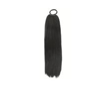 JIANBOHAIRS Extension for capelli a coda di cavallo da donna, treccia lunga con elastico, arricciata dritta, sintetica, 24 pollici Daily Wear(1B)