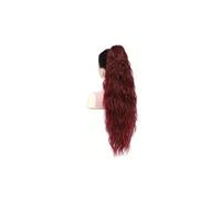JIANBOHAIRS Extension For Coda Di Cavallo, 26 Pollici, Clip Ad Artiglio, Lunghe, Ricce E Ondulate, In, Pezzo Capelli Sintetici, Pezzi For Da Donna Daily Wear(Wine red)