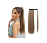 JIANBOHAIRS Extension for coda di cavallo con capelli umani Remy, avvolgente, coda di cavallo lunga e liscia, parrucchino Daily Wear(Light brown,18inch)