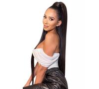 JIANBOHAIRS Extension for coda di cavallo dritta con coulisse, code di cavallo da donna, posticci for capelli umani, clip in code di cavallo for uso quotidiano Daily Wear(16inch)