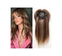 JIANBOHAIRS Hairs Toppers for Women Human Hair for Thinning Hair,Clip In Bangs Coverage 12 Inch Hairpieces for Thinning Hair(Brown Blonde)