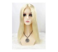 JIANBOHAIRS Integratore per capelli umani biondo chiaro 12 x 13 cm, base in seta, capelli vergini europei, con clip antiscivolo per le donne per capelli lunghi (14 pollici)