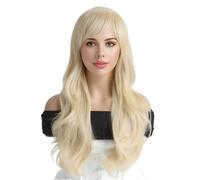 JIANBOHAIRS Long Wavy Layered Wig with Bangs Synthetic Wig